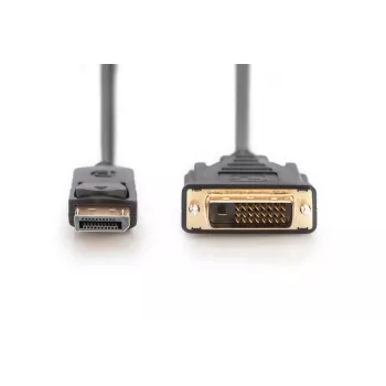 DIGITUS DisplayPort-adapterkabel, DP - DVI (24+1) M/m, 2m met vergrendeling, DP 1.1a compatibel, CE zwart