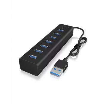 ICY BOX IB-HUB1700-U3 USB 3.2 Gen 1 (3.1 Gen 1) Type-A 5000 Mbit/s zwart