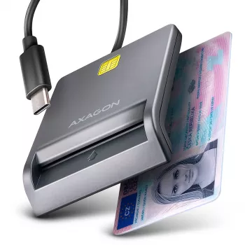 Kaartlezer Axagon CRE-SM3TC USB 2.0 Type-C grijs SmartMedia