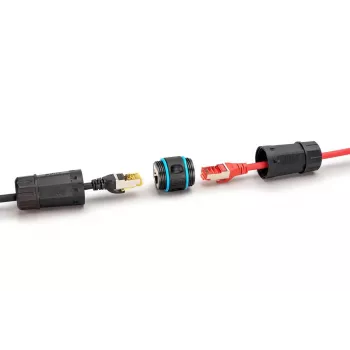 Digitus DN-93905-OD CAT 6A RJ45-koppelstuk voor buiten, IP68, zwart
