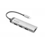 Verbatim USB-C multiport hub, vier poorten USB 3.2 Gen 1, USB 3.2 Gen 1 (3.1 Gen 1) Type-C, USB 3.2 Gen 1 (3.1 Gen 1) Type-A, 5000 Mbit/s, grijs, aluminium, kunststof, 0,15 m