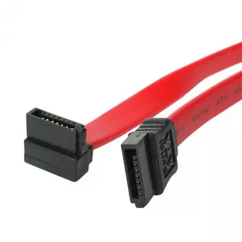 StarTech.com 18in SATA naar haakse SATA Serial ATA kabel, 0,457 m, SATA III, SATA 7-polig, SATA 7-polig, bus/bus, rood