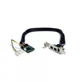 StarTech.com 3-poorts 2b 1a 1394 Mini PCI Express FireWire-kaartadapter