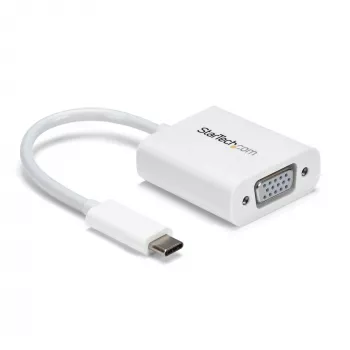 StarTech.com USB-C-naar-VGA-adapter - wit, 3.2 Gen 1 (3.1 Gen 1), USB Type-C, VGA (D-Sub) uitgang, 1920 x 1200 pixels