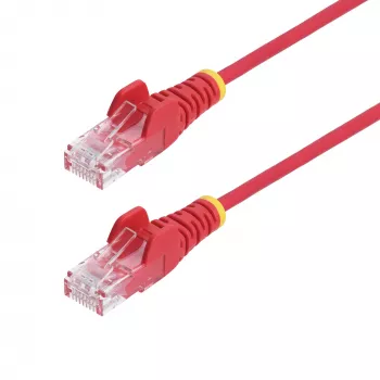StarTech.com 10m rode slanke CAT6 Ethernet-kabel, rastnasenschutz, 100W PoE, UTP, LSZH, 28AWG zuiver blank koperdraad, slanke RJ45 netwerk-patchkabel met trekontlasting, individueel getest