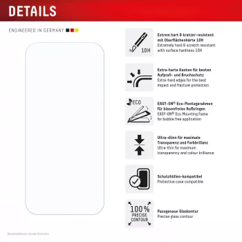 Displex displayschermbeschermglas + hoesje voor Google Pixel 10 Pro, Eco-montageframe, krasbestendig