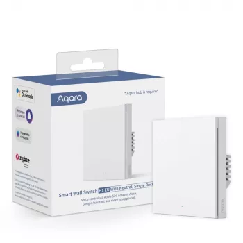 Aqara Smart Wall Switch H1 EU slimme wandschakelaar, enkelvoudige wip, met nulleider, WS-EUK03