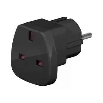 Wentronic Goobay reisadapter, zwart - UK-stekker > type F (type F, CEE 7/7) (94271)