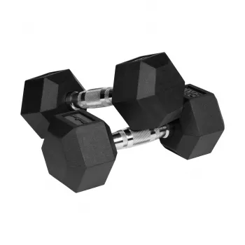 Rubberen gietijzeren halters HEX 2x9 kg REBEL ACTIVE