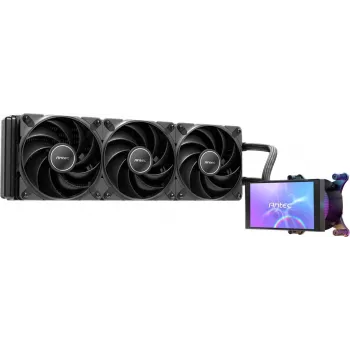 Antec Vortex View 360 AIO CPU-waterkoeler met LCD-display, 120 mm, zwart