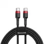 USB-kabel Baseus Cafule 2m USB-C zwart rood