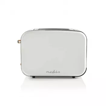 Nedis KABT510EWT Broodrooster, 2 brede sleuven, soft-touch, wit