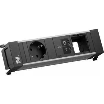 Powerframe-stopcontactmodule Bachmann BM0024291 met 1x CEE7/3, 1x USB-C PD 45W, 1x CM-kabel L=0,2m