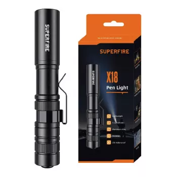 Zaklamp Superfire X18 hand-LED-zaklamp 55 lm 5 W, compact draagbaar