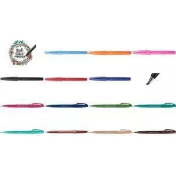 Marker PENTEL Brush Sign fijne punt — rode inkt, 1 stuk