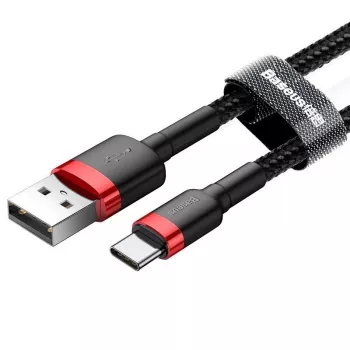 Baseus Cafule USB-C-kabel 2 A 3 m (zwart+rood)