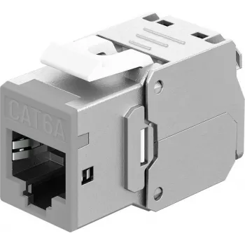 Goobay Keystone-module RJ45 CAT 6A, STP, slank, lichtgrijs (77946)