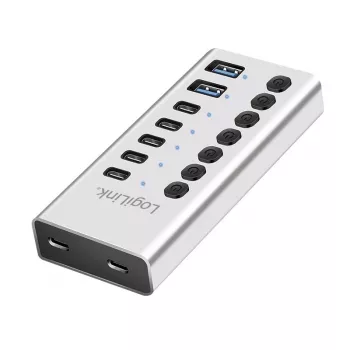 Hub USB 3.2 Gen1 7 poorten USB-A/C, aan-/uitschakelaar