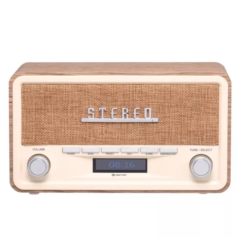 Denver DAB-18LW DAB+/FM retroradio, Bluetooth, lichte houtlook