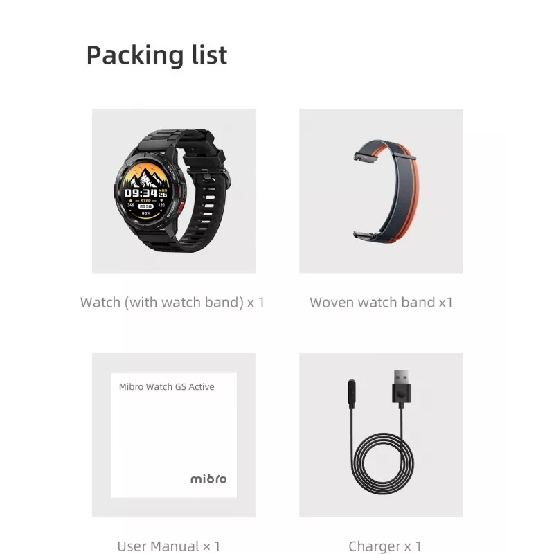 Smartwatch MiBro GS Active zilver