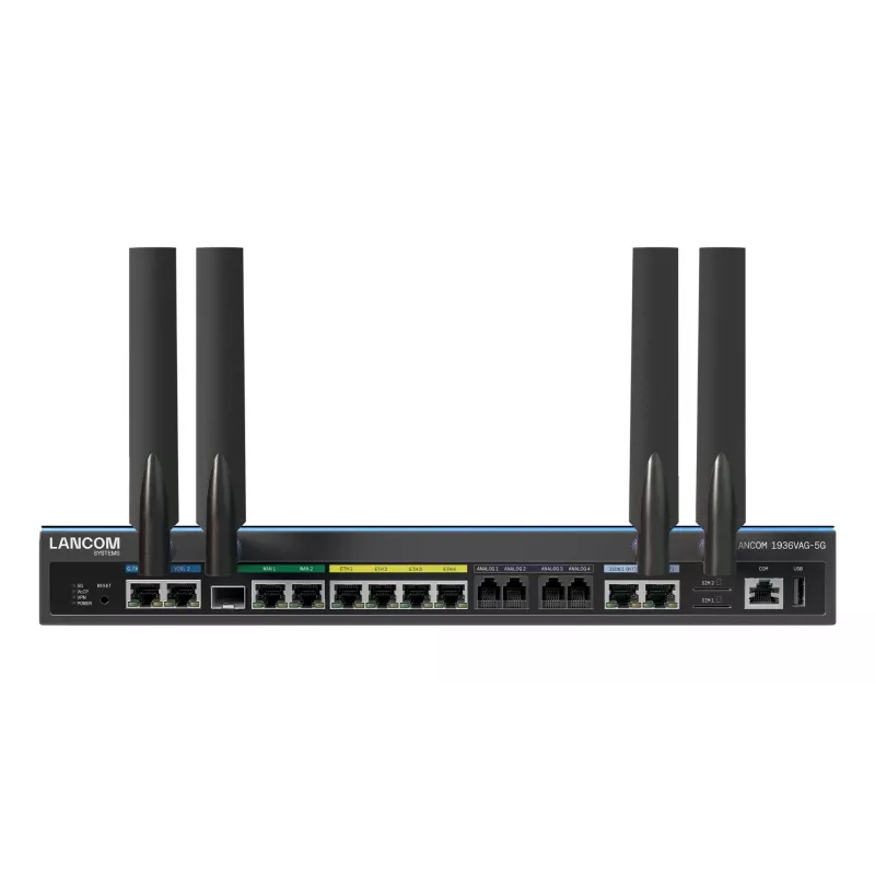 LANCOM 1936VAG-5G (EU) Multi-WAN SD-WAN VoIP-gateway, 5G, 1 GbE, zwart