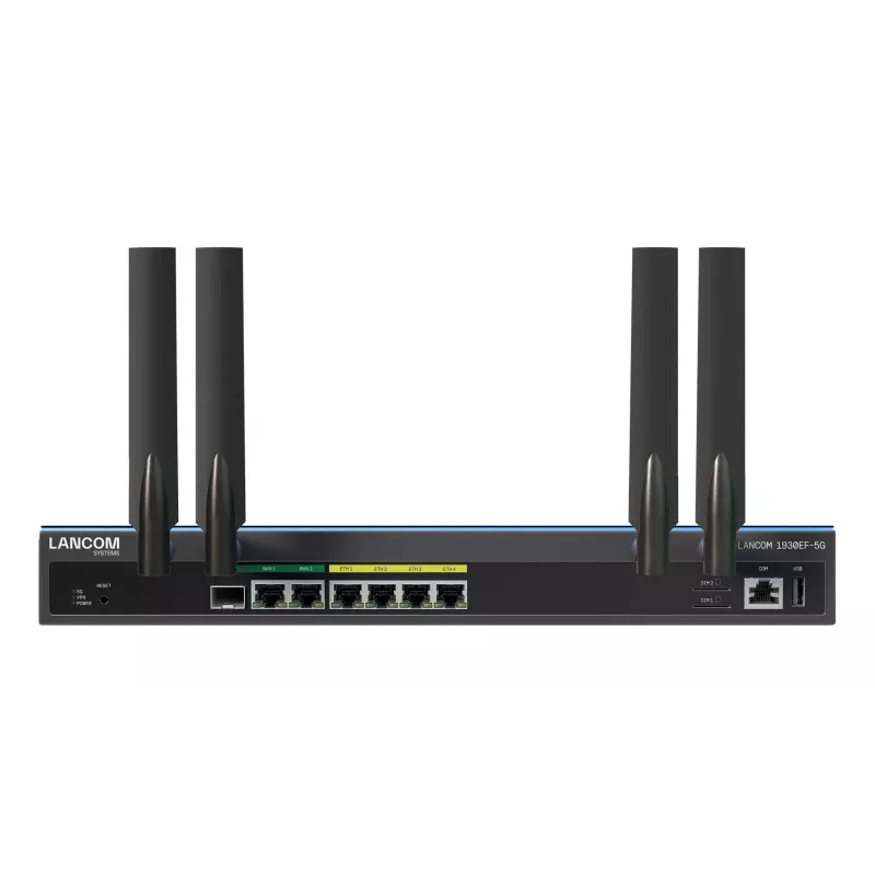 LANCOM 1930EF-5G (EU) Multi-WAN SD-WAN 5G-router, 4-poorts switch, 1 GbE, zwart