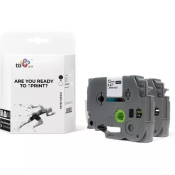 TB Print TBTB-TZE231 labeltape voor Brother, 12 mm x 8 m, zwart op wit, 2 st.