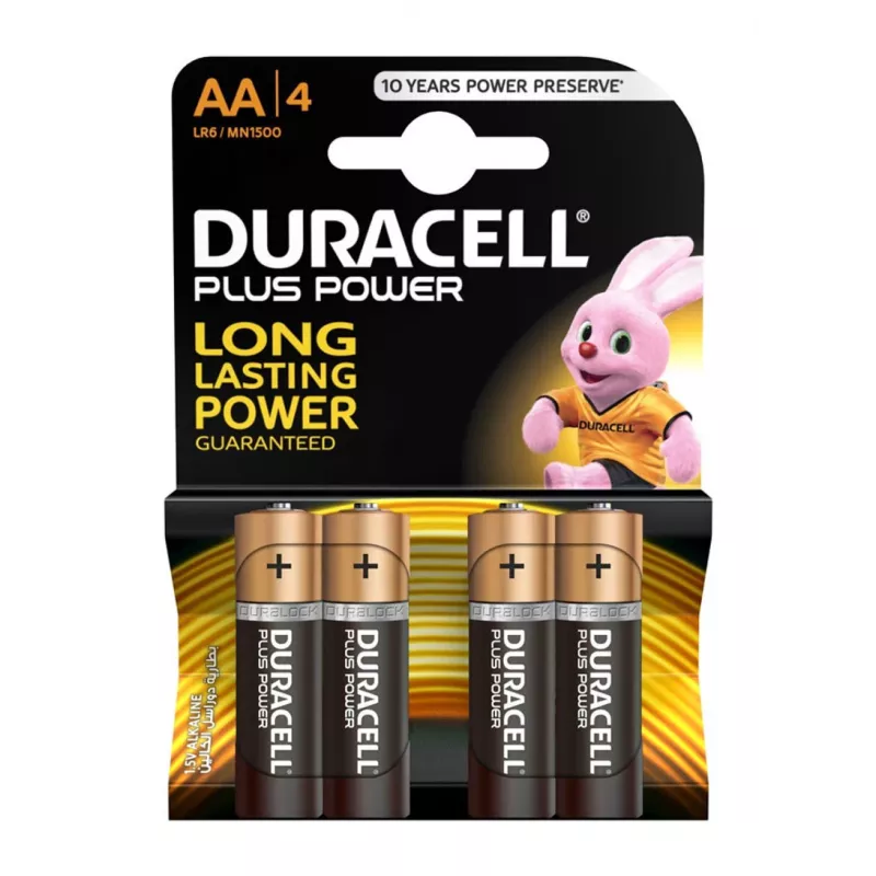Duracell Basic AA/LR6 alkalinebatterijen, 4 stuks