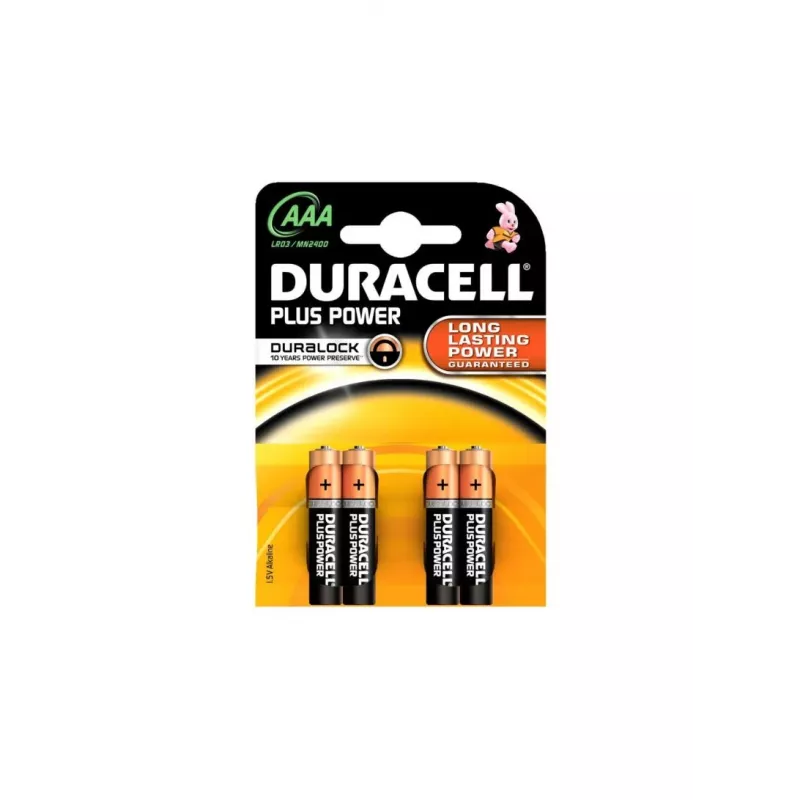 Duracell Basic AAA/LR03 alkalinebatterijen, 4 stuks
