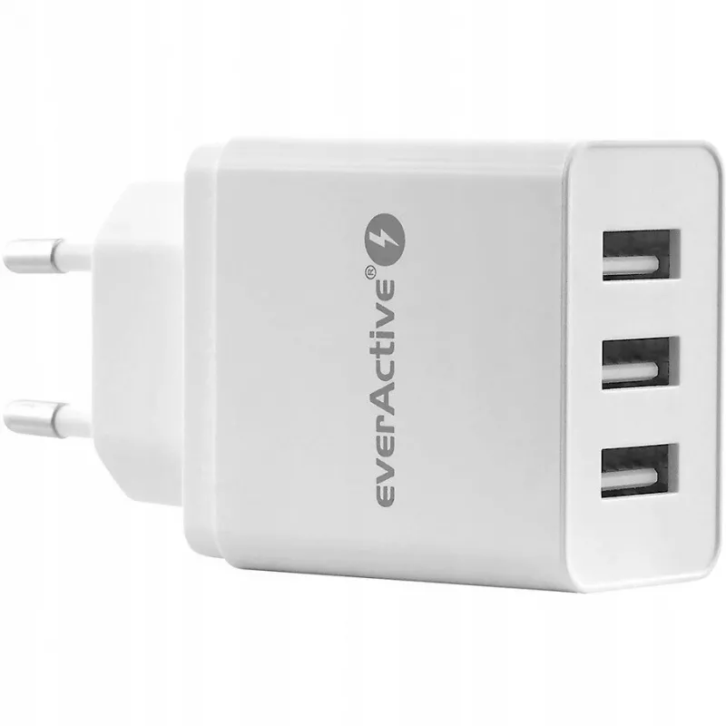everActive SC-300 telefoonlader 3x USB 3,4A, wit