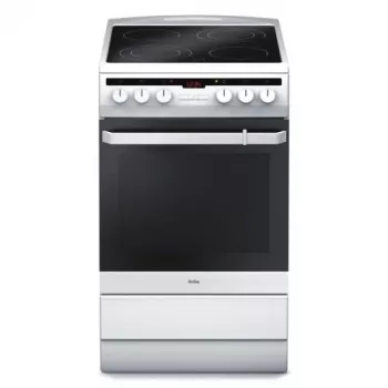 Amica 58CE3.315HTaQW elektrisch fornuis, keramische kookplaat, 4 kookzones, oven van 65 l, 50 cm, wit