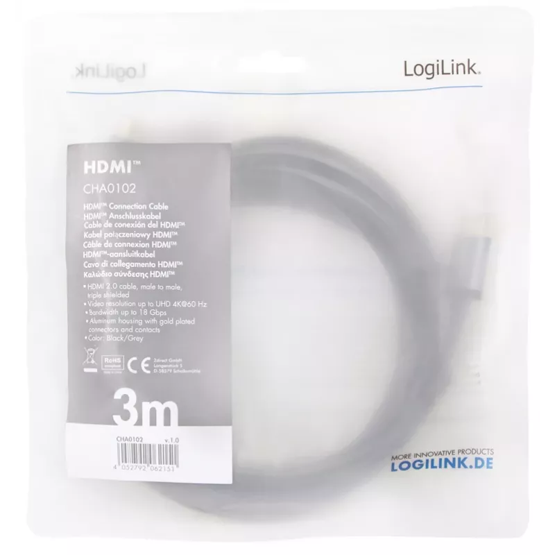 HDMI-kabel LogiLink CHA0102 3m