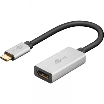 Wentronic 60194 Video-kabel-adapter 0,15 m USB Type-C HDMI Zwart - Zilver (60194)