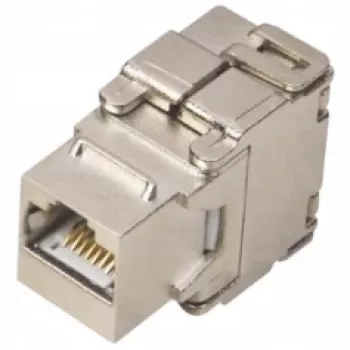 Alantec MKB-S6-1 RJ45 keystone-aansluiting, STP Cat6, gereedschapsloos, zilver
