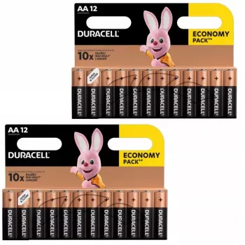 Duracell alkaline AA (LR6) batterijverpakking — 24 cellen, wegwerp