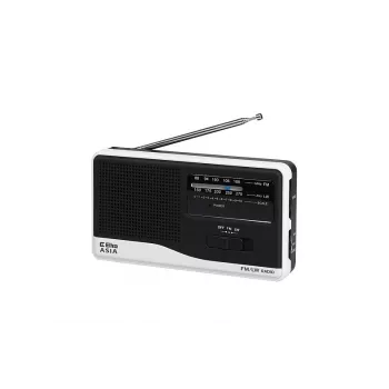 Radio Eltra model Asia White – draagbare FM-/MW-radio, net- en batterijvoeding