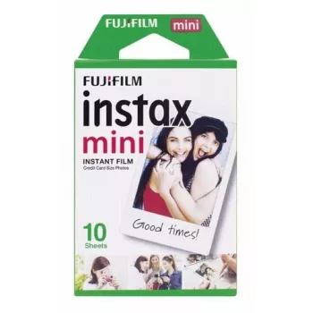 Instax Mini directklaarfilm met witte rand, 10-pack, geschikt voor alle Instax Mini camera's en printers, Mini 10 opnamen met witte rand