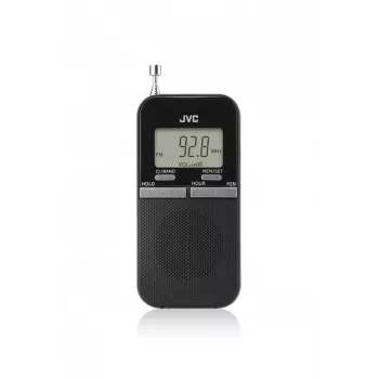 JVC RAE411B draagbare AM/FM-radio met analoge tuner, zwart
