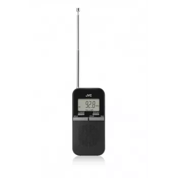 JVC RAE411B draagbare AM/FM-radio met analoge tuner, zwart