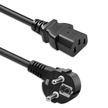 QOLTEC stroomkabel SCHUKO CEE haakse stekker IEC C13 2m zwart