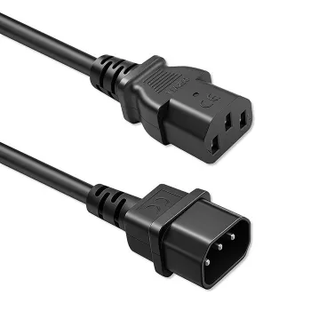 QOLTEC stroomkabel IEC C13 C14 3x0,75mm² zuiver koper 1,8m zwart