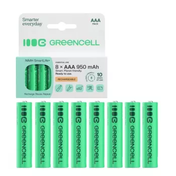 GREEN CELL accu's 8xAAA HR03 950mAh NiMH
