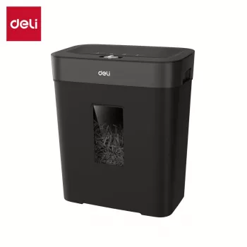 Deli ET023 cross-cut papiervernietiger, 10 vel, P-4 veiligheid, 17L bak, zwart