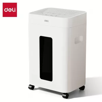 Deli ET048 cross-cut papiervernietiger, 8 vel, 15 L, zwart