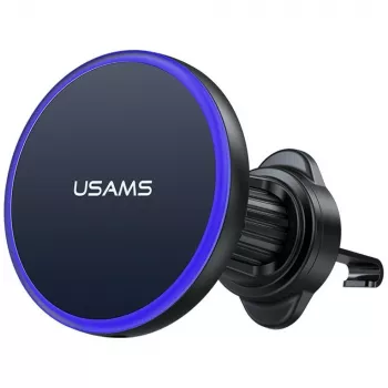 USAMS magnetische ventilatiehouder voor smartphones, 360° rotatie, zwart