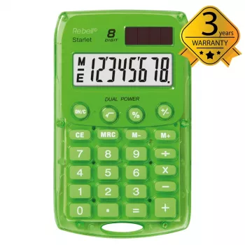 Rebell Starlet G zakrekenmachine, 8 cijfers, groen