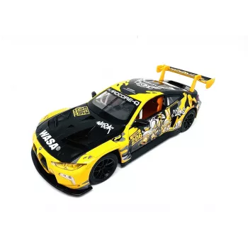 PULIO 1:24 BMW M4 GT3 die-cast modelauto met licht en geluid, pull-back-actie, openende deuren