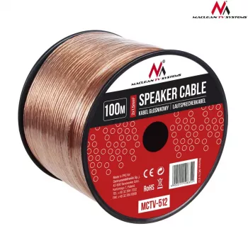 MACLEAN MCTV-512 luidsprekerkabel 100m 2x1,5mm² transparant OFC ring