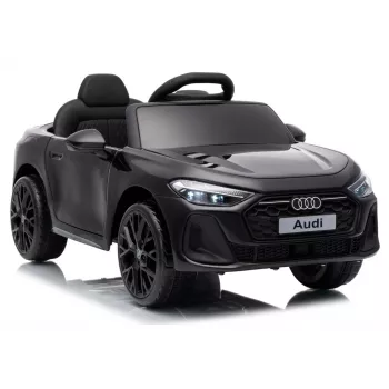 LEAN CARS Audi A5L HL788 zwart 12V op accu werkende kinderauto met afstandsbediening voor ouders, LED-verlichting, MP3, EVA-schuimwielen, ecoleer bekleding, 30 kg max. belasting, voor kinderen van 3-8 jaar