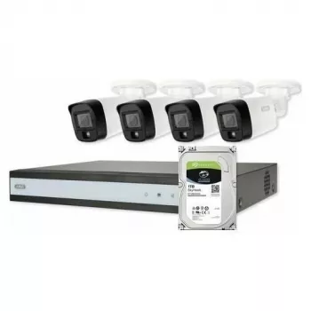 ABUS Security-Center TVVR33843T Compleetset met 4 analoge mini-tube-camera's en recorder